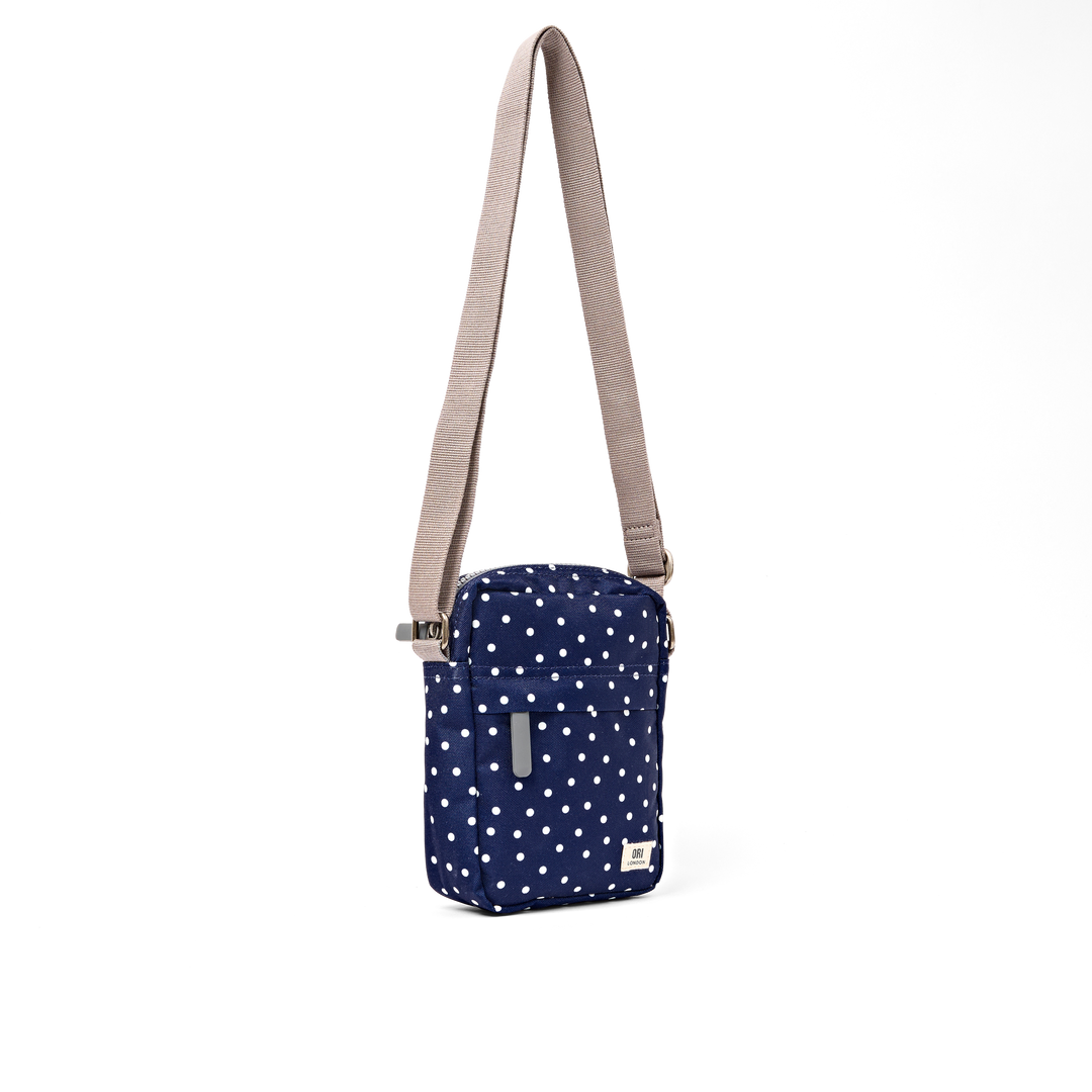 Bond Pocket Crossbody Bag in Navy Polka Dot