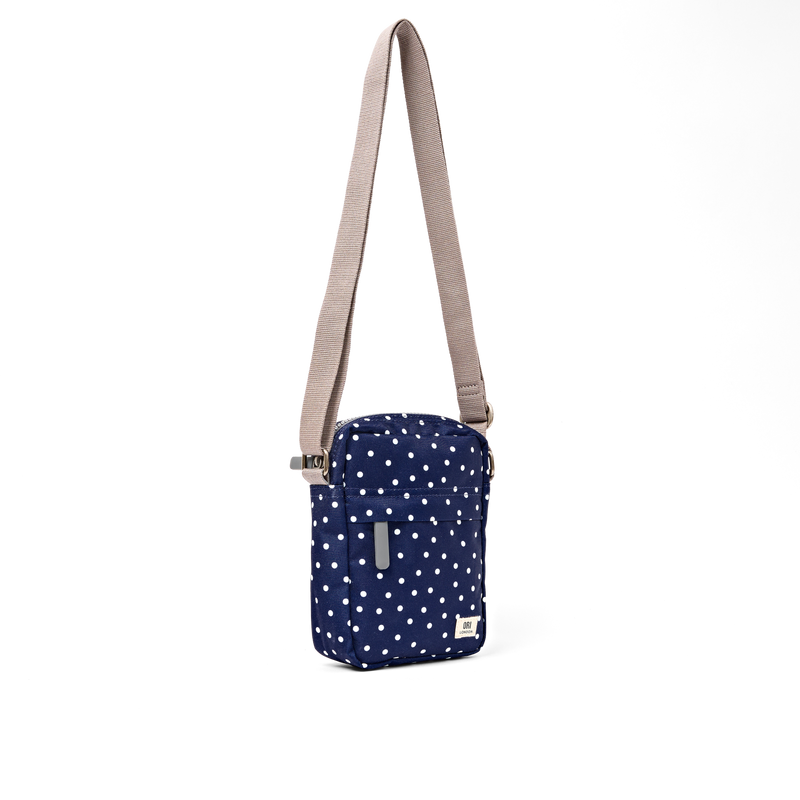 Bond Pocket Crossbody Bag in Navy Polka Dot