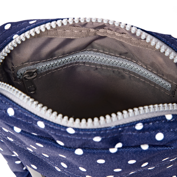 Bond Pocket Crossbody Bag in Navy Polka Dot