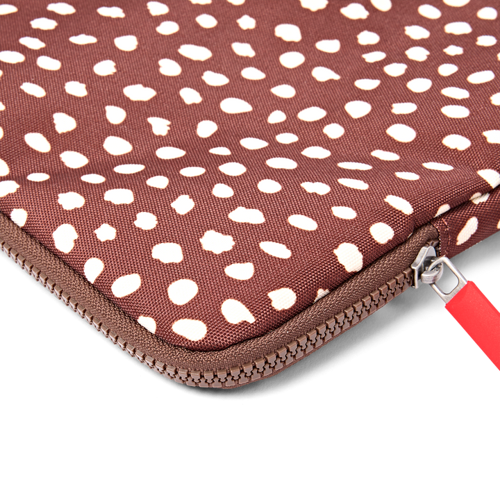 Brick Lane Laptop Sleeve in Brown Dot