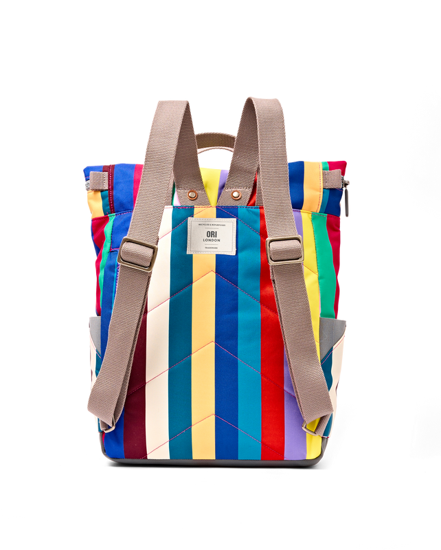 Canfield Roll Top Backpack in Wide Multi Stripe