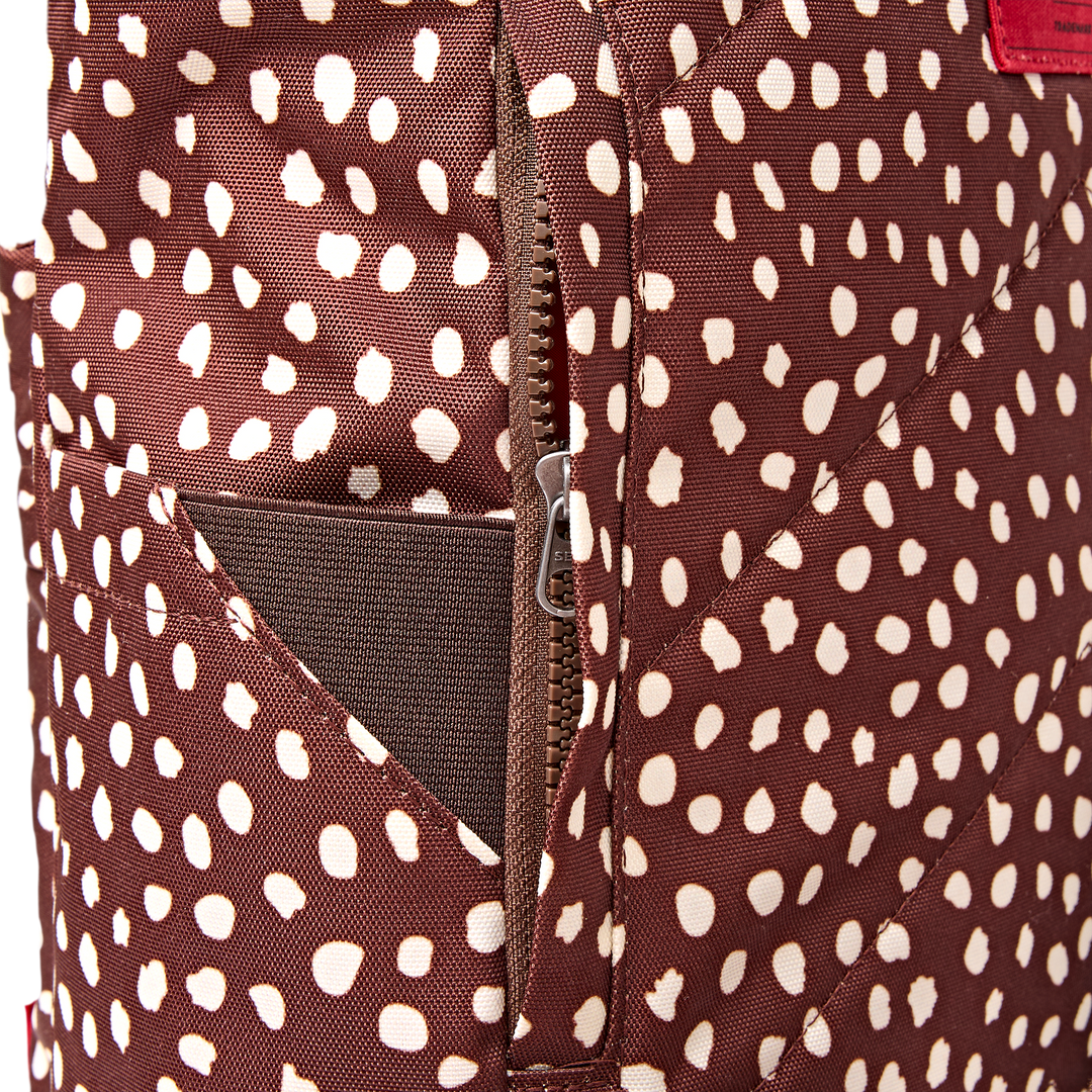 Canfield Roll Top Backpack in Brown Dot
