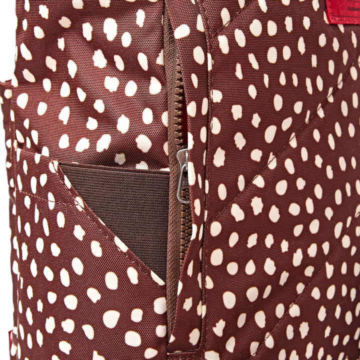 Canfield Roll Top Backpack in Brown Dot