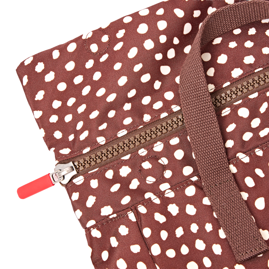 Canfield Roll Top Backpack in Brown Dot