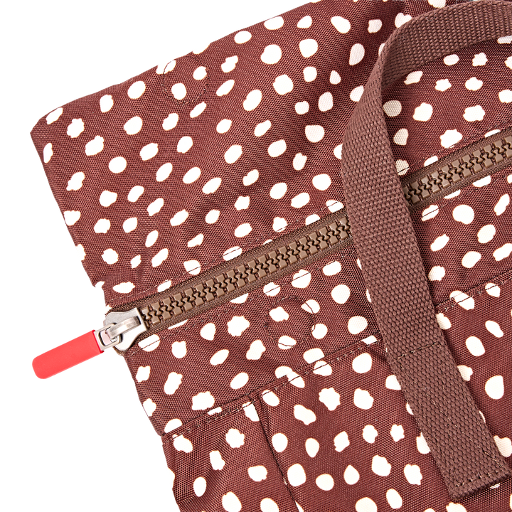 Canfield Roll Top Backpack in Brown Dot