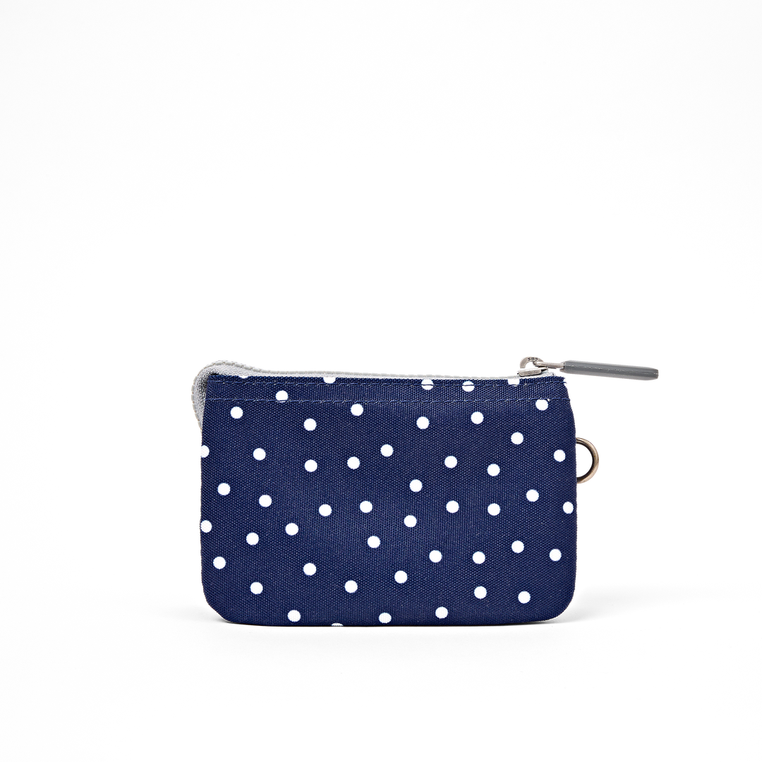 Carnaby Wallet in Navy Polka Dot