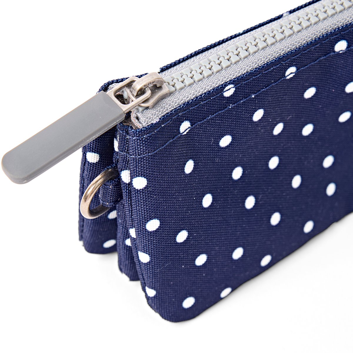 Carnaby Wallet in Navy Polka Dot