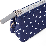 Carnaby Wallet in Navy Polka Dot