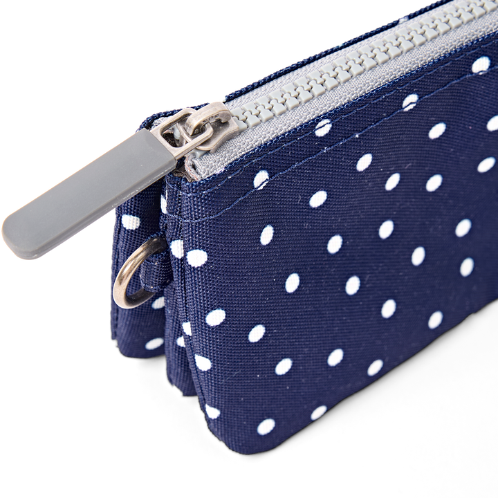 Carnaby Wallet in Navy Polka Dot