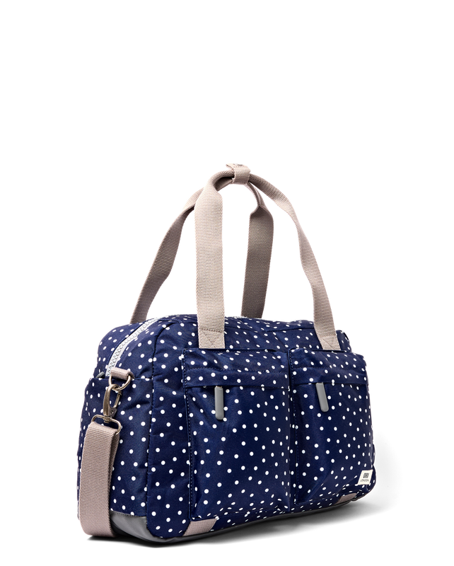 Gatwick Carry-On Duffel Bag in Navy Polka Dot
