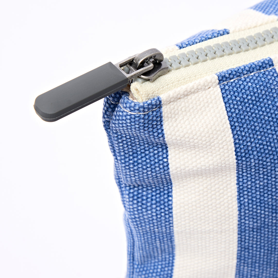Maida Vale Medium Pouch in Denim Stripe Cotton Canvas