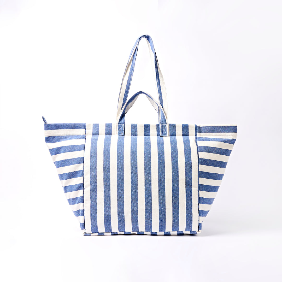 Marylebone Tote Bag in Denim Stripe