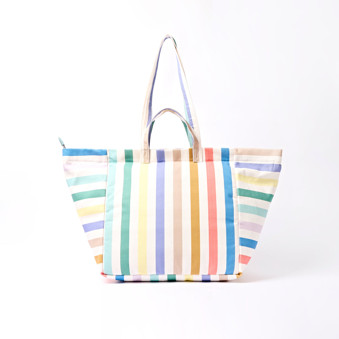 Marylebone Tote Bag in Pastel Multi Stripe
