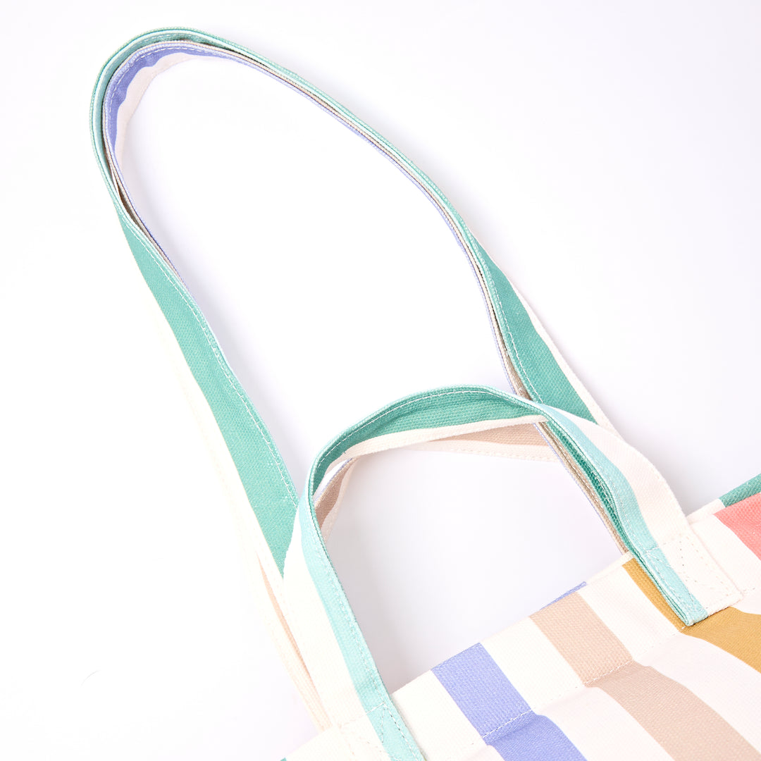 Marylebone Tote Bag in Pastel Multi Stripe