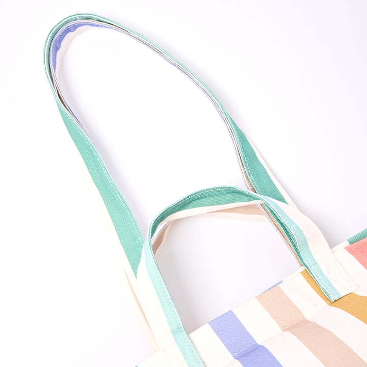 Marylebone Tote Bag in Pastel Multi Stripe