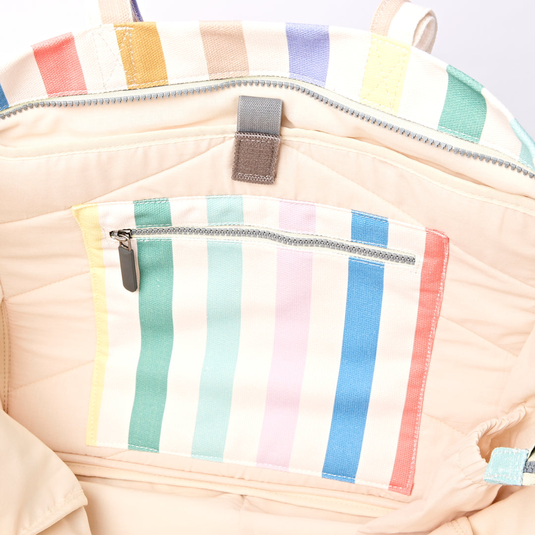 Marylebone Tote Bag in Pastel Multi Stripe