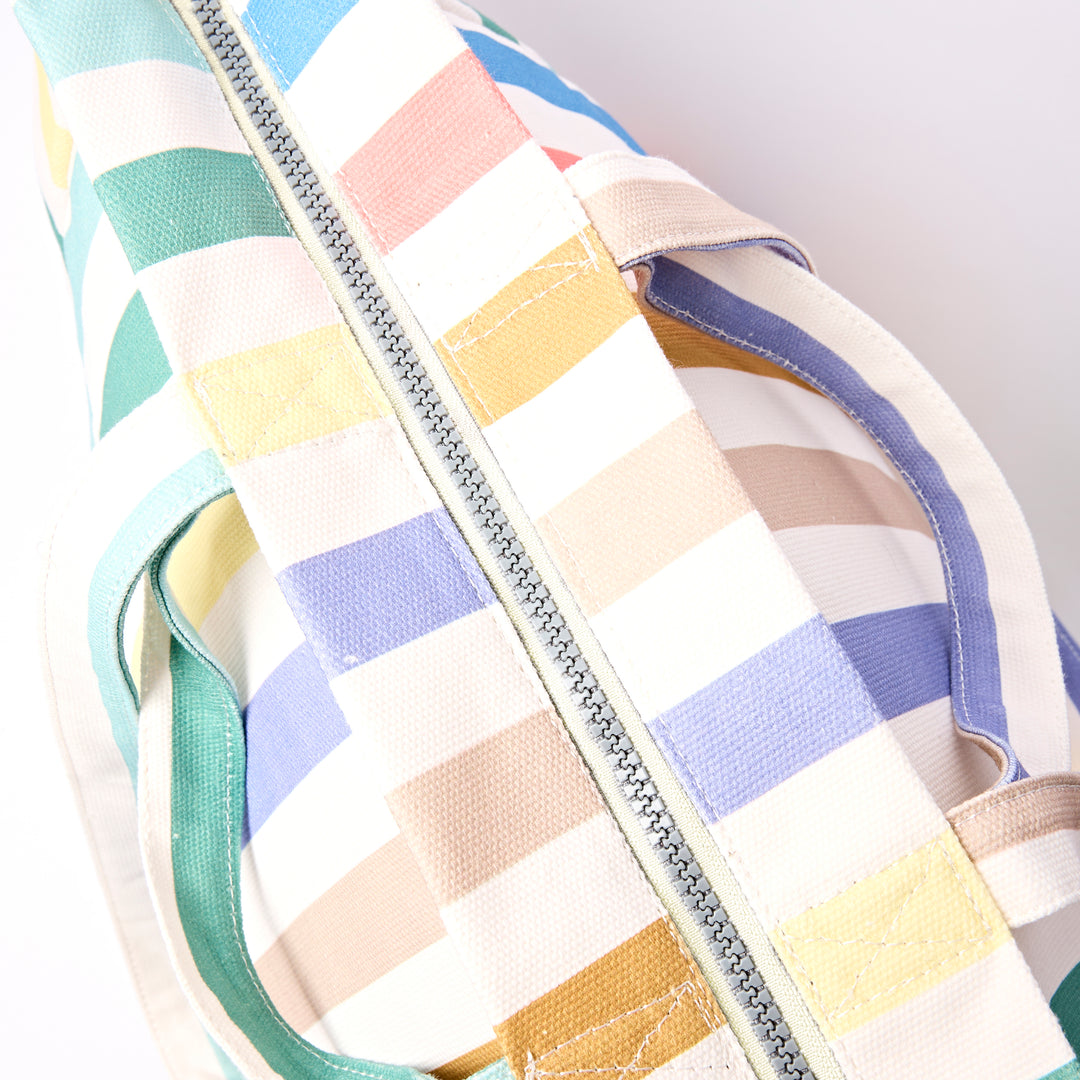 Marylebone Tote Bag in Pastel Multi Stripe