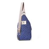 Willesden Sling Bag in Navy Polka Dot