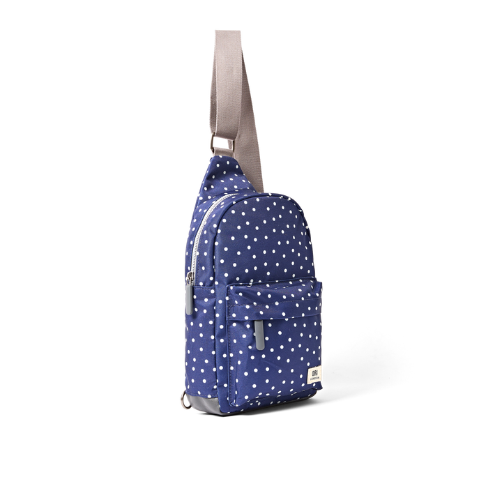 Willesden Sling Bag in Navy Polka Dot