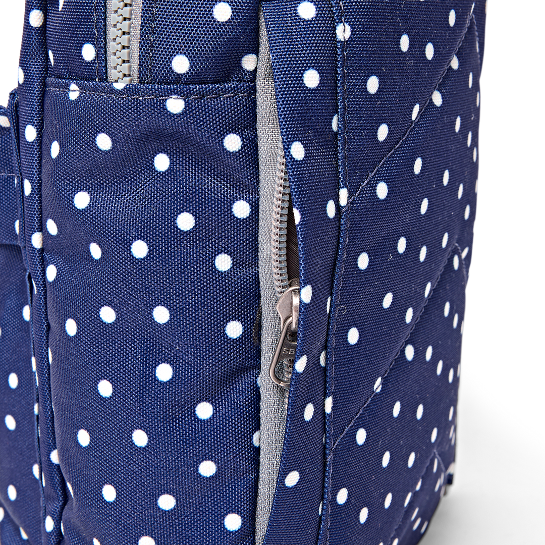 Willesden Sling Bag in Navy Polka Dot