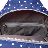 Willesden Sling Bag in Navy Polka Dot