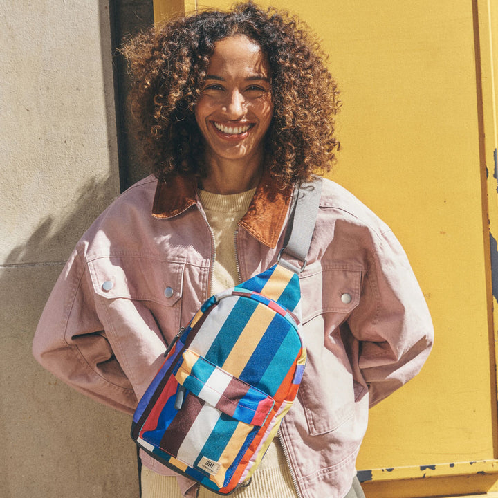 Willesden Sling Bag in Wide Multi Stripe